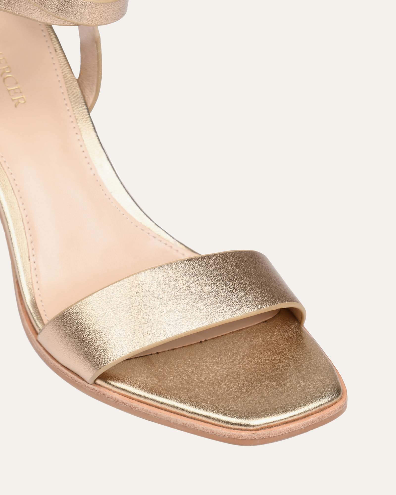 NATSU MID HEEL SANDALS SOFT GOLD LEATHER - Image 4