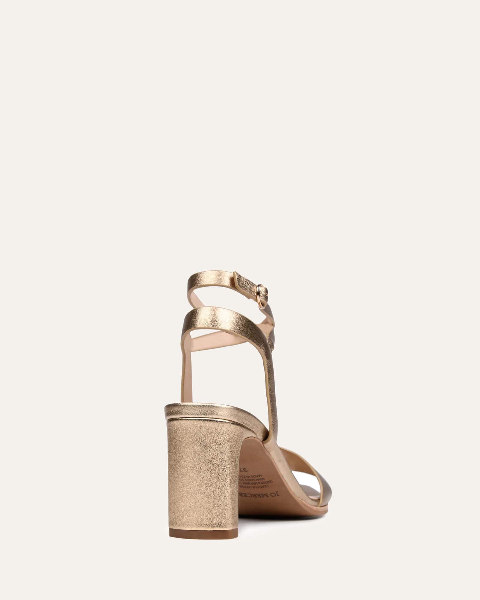 NATSU MID HEEL SANDALS SOFT GOLD LEATHER - Image 5
