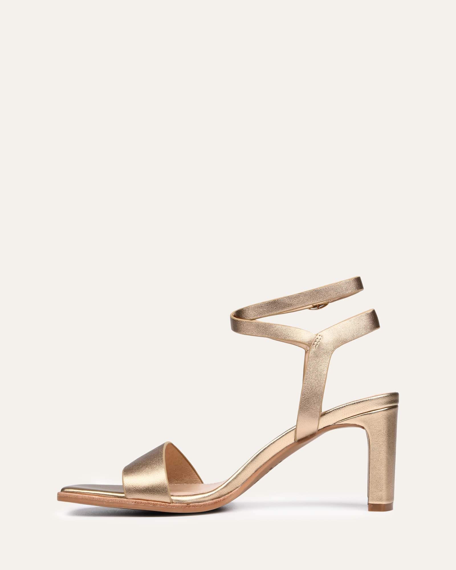 NATSU MID HEEL SANDALS SOFT GOLD LEATHER - Image 6