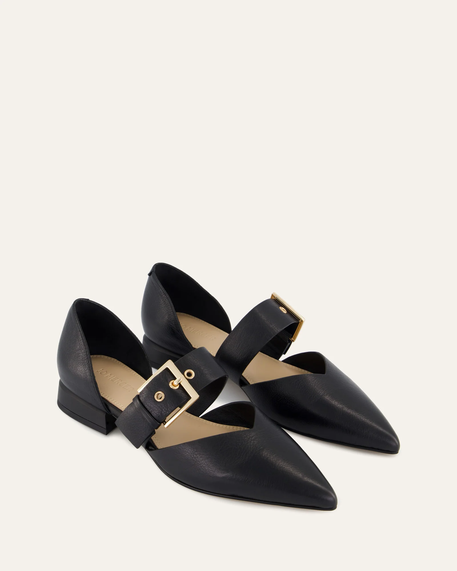 NEELA DRESS FLATS BLACK LEATHER - Image 3