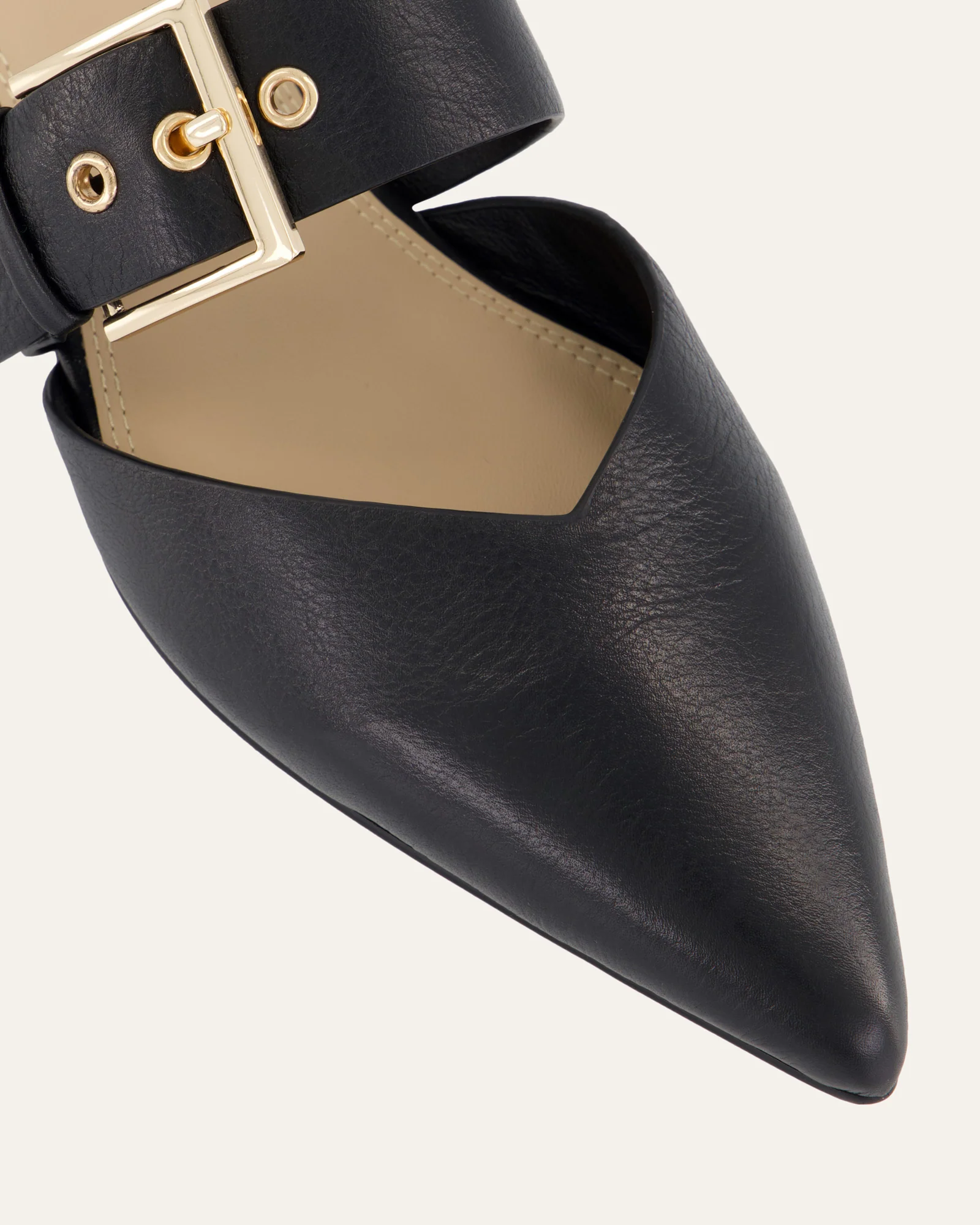 NEELA DRESS FLATS BLACK LEATHER - Image 4