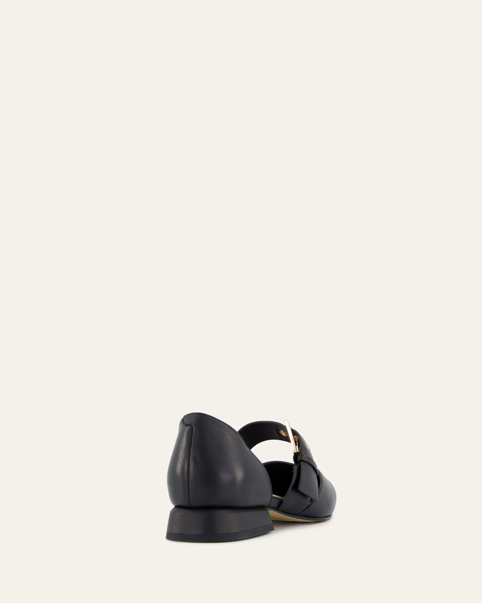 NEELA DRESS FLATS BLACK LEATHER - Image 5