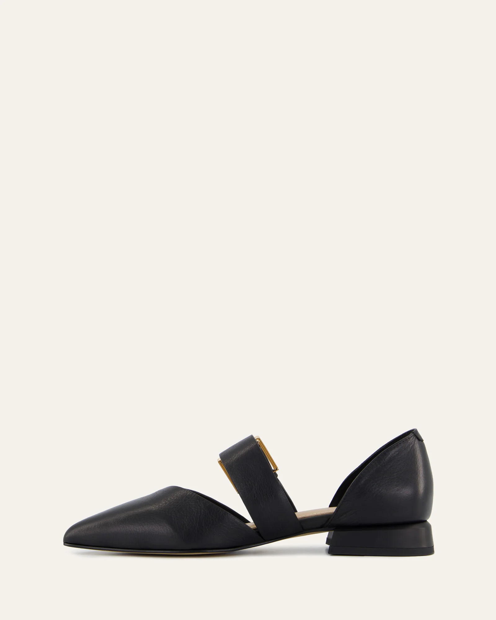 NEELA DRESS FLATS BLACK LEATHER - Image 6