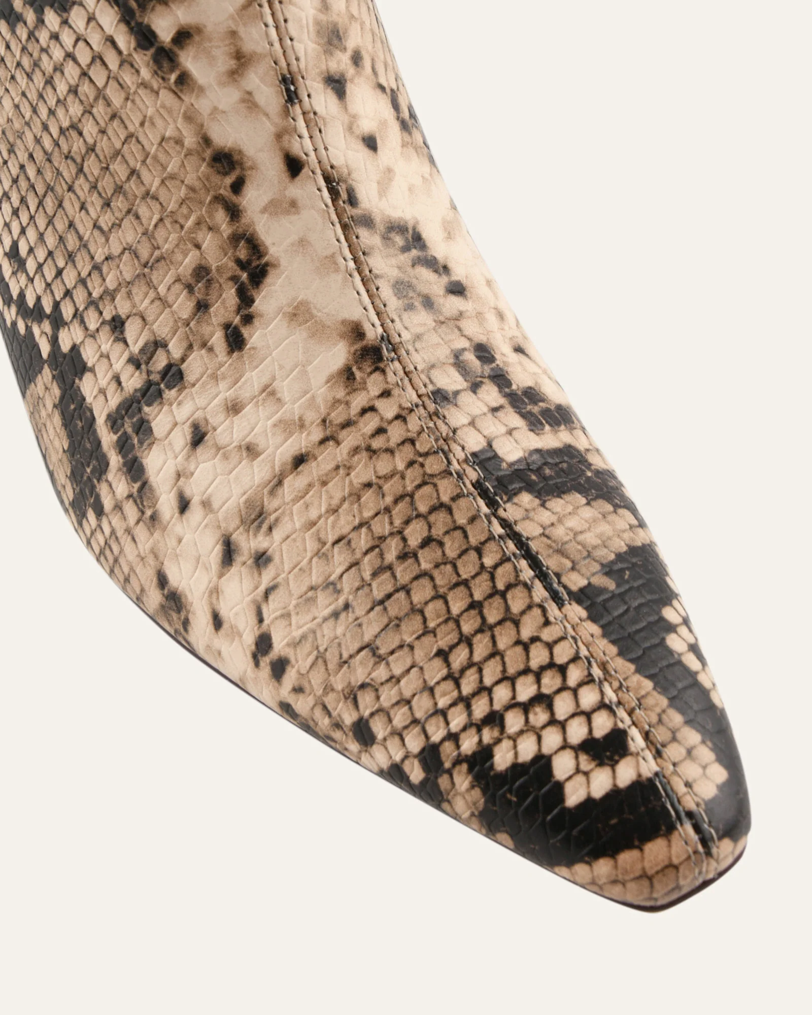 NESSIE MID ANKLE BOOTS BEIGE SNAKE PRINT LEATHER - Image 4