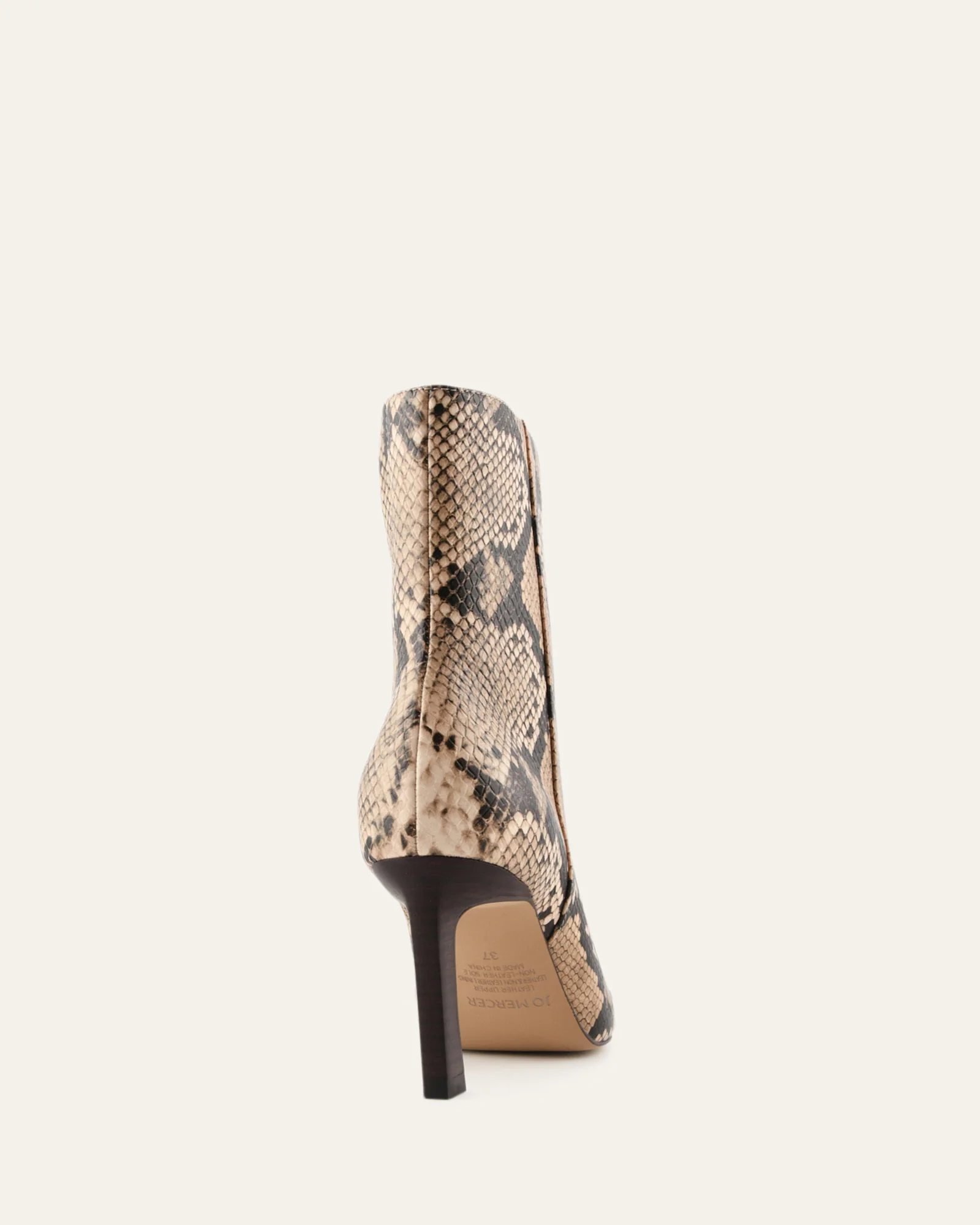 NESSIE MID ANKLE BOOTS BEIGE SNAKE PRINT LEATHER - Image 5