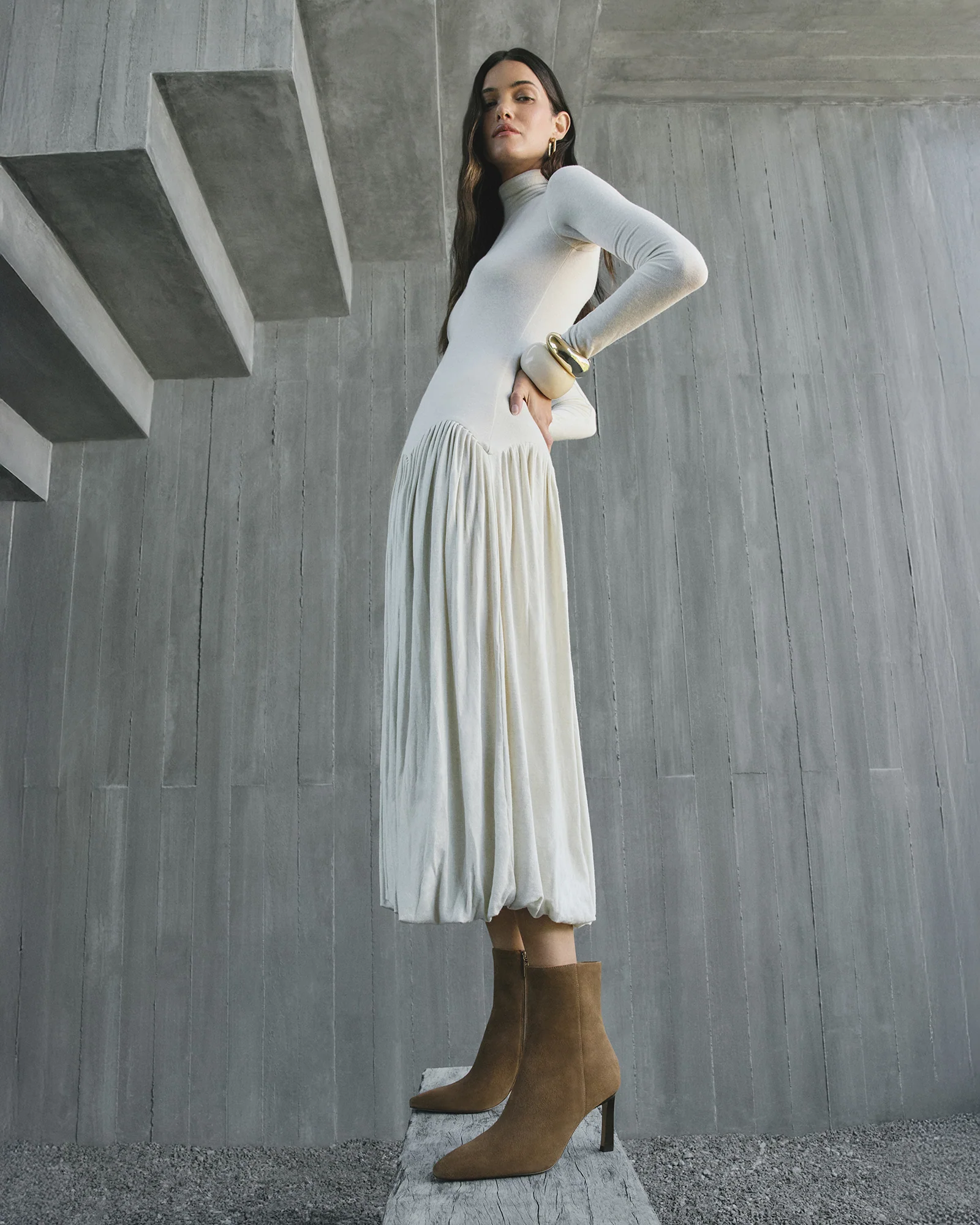 NESSIE MID ANKLE BOOTS BISCUIT SUEDE - Image 8