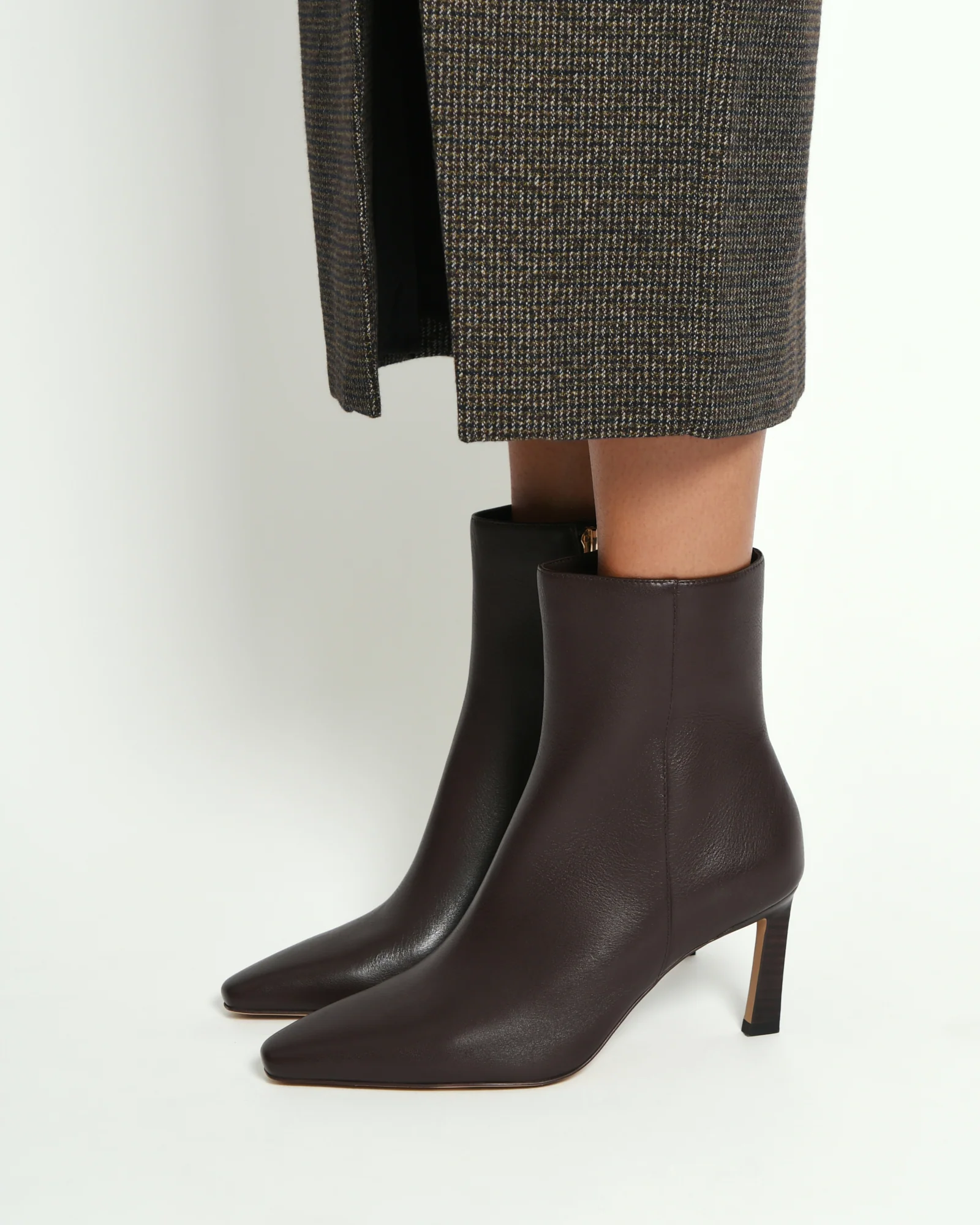 NESSIE MID ANKLE BOOTS BITTER CHOC LEATHER - Image 6