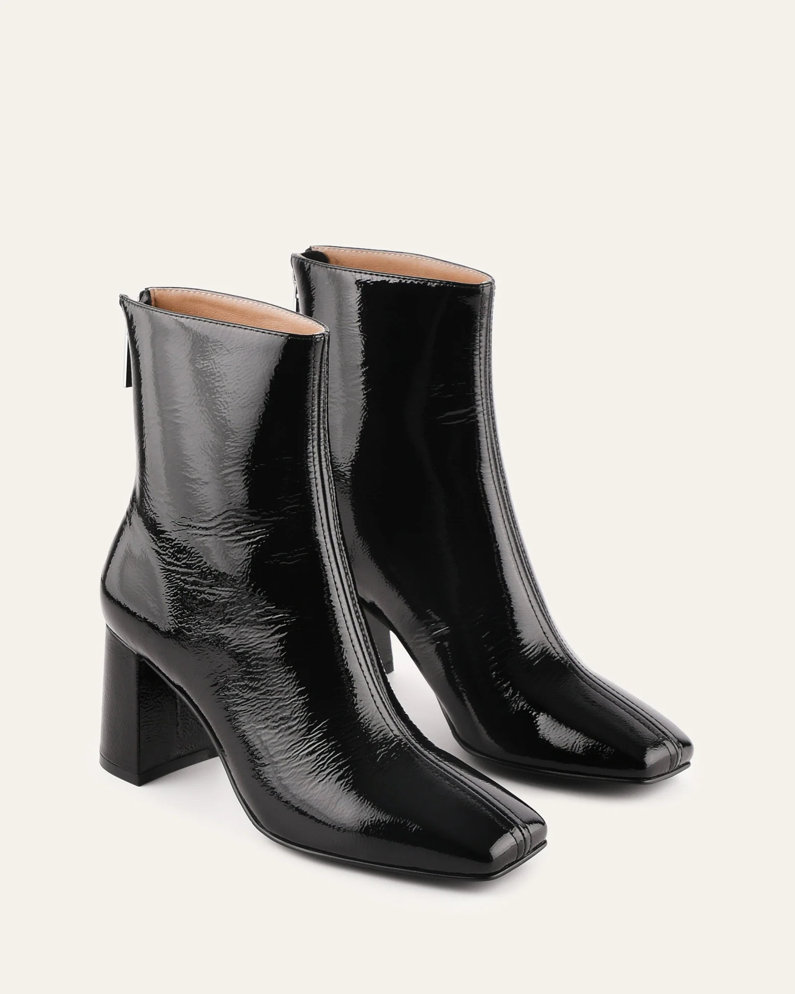 NEVADA MID ANKLE BOOTS BLACK CRINKLE PATENT - Image 2