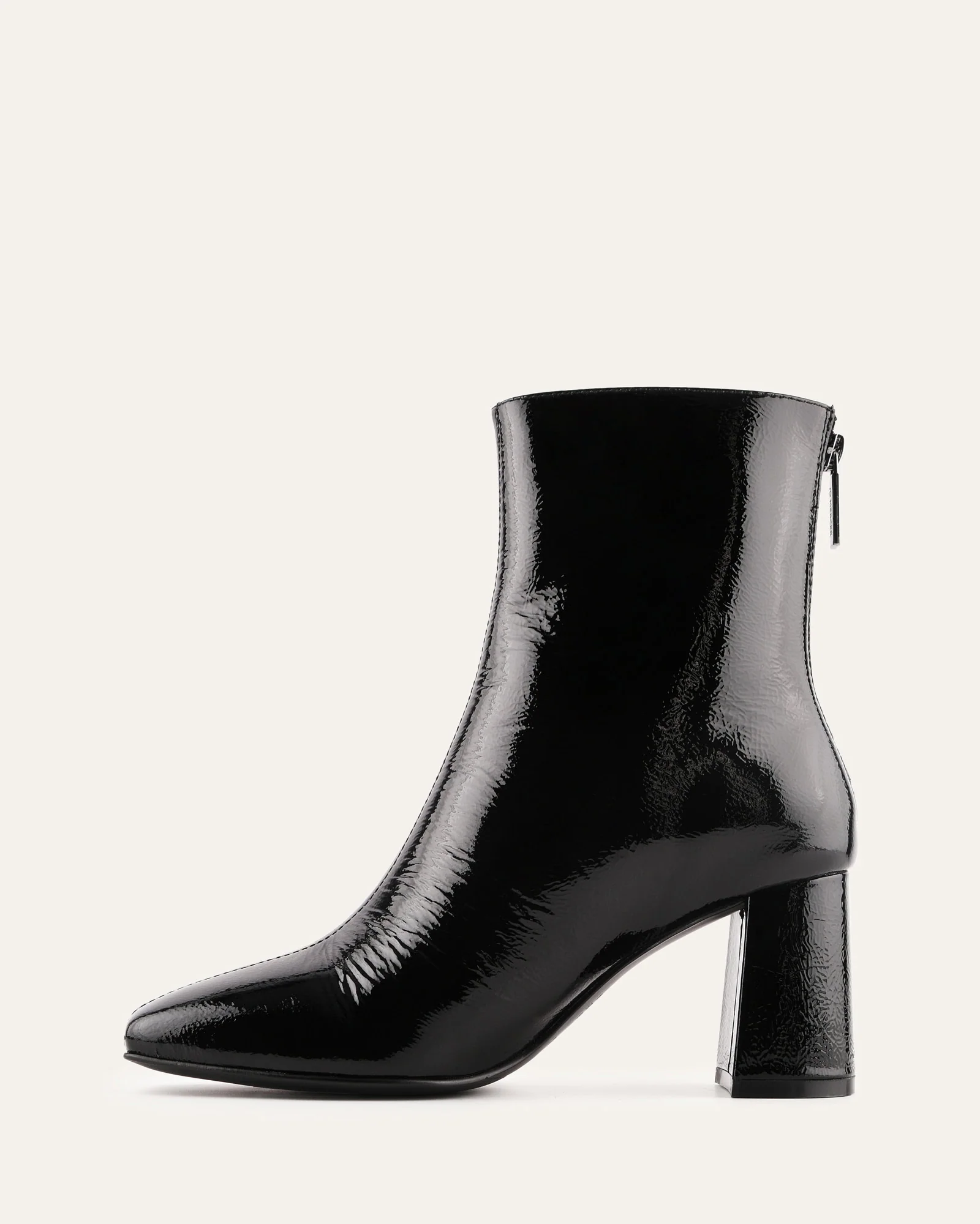 NEVADA MID ANKLE BOOTS BLACK CRINKLE PATENT - Image 5
