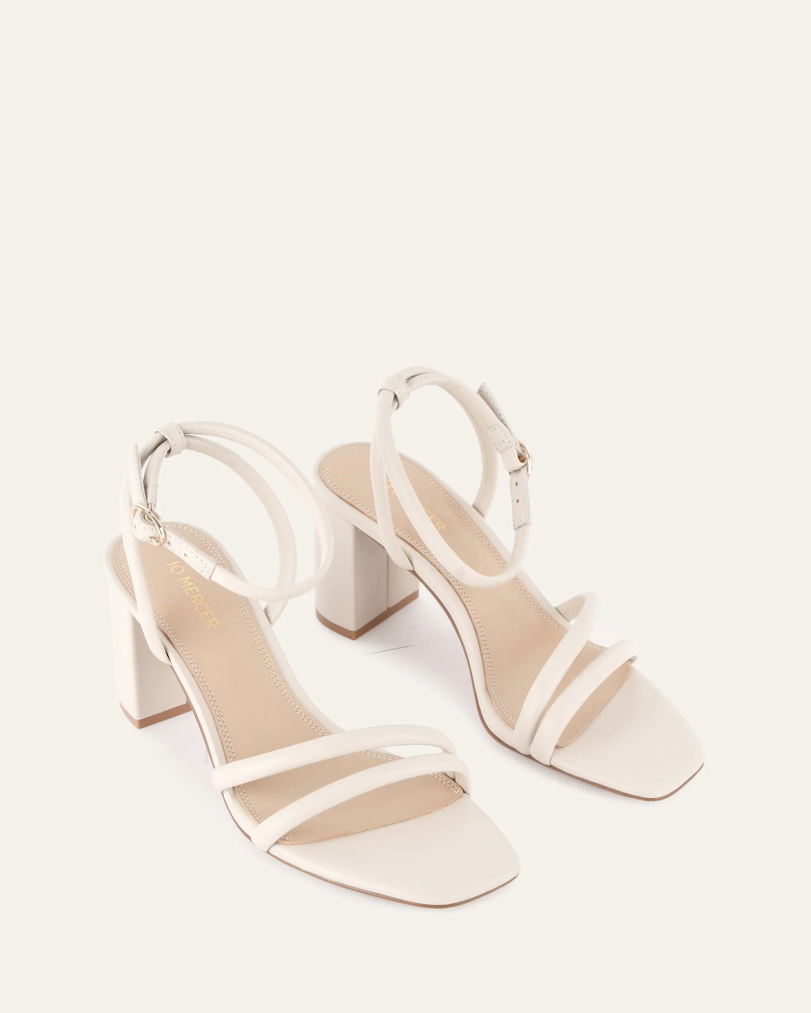NINO HIGH HEEL SANDALS OFF WHITE LEATHER - Image 3
