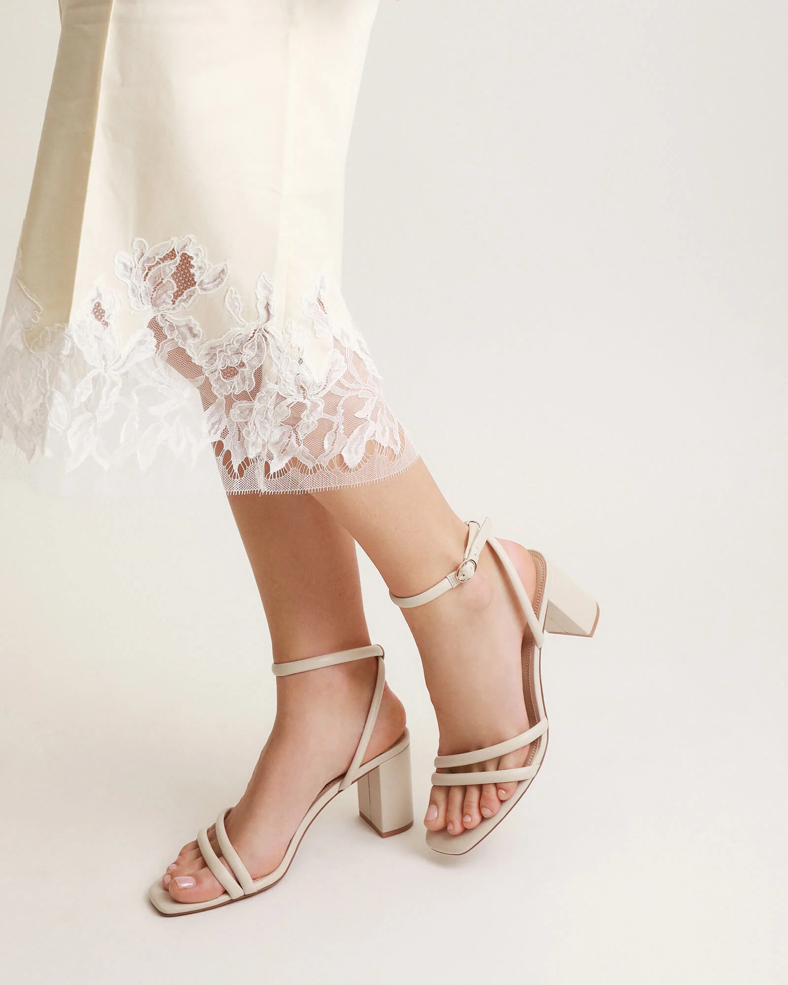NINO HIGH HEEL SANDALS OFF WHITE LEATHER - Image 7