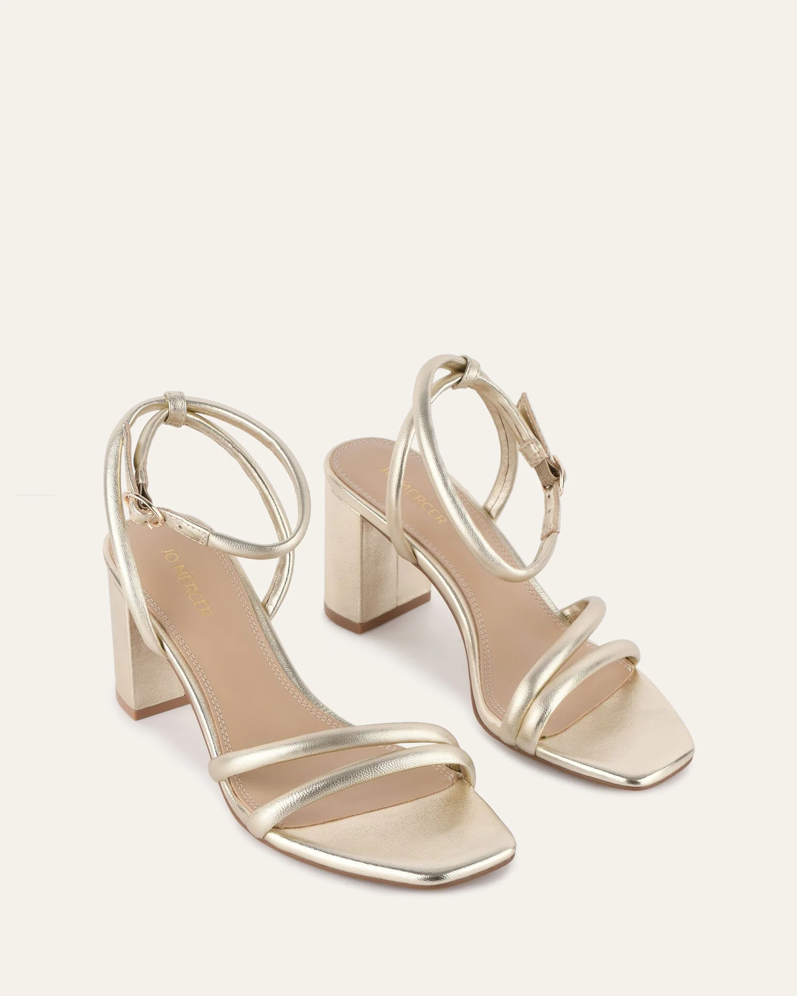 NINO HIGH HEEL SANDALS SOFT GOLD LEATHER - Image 3