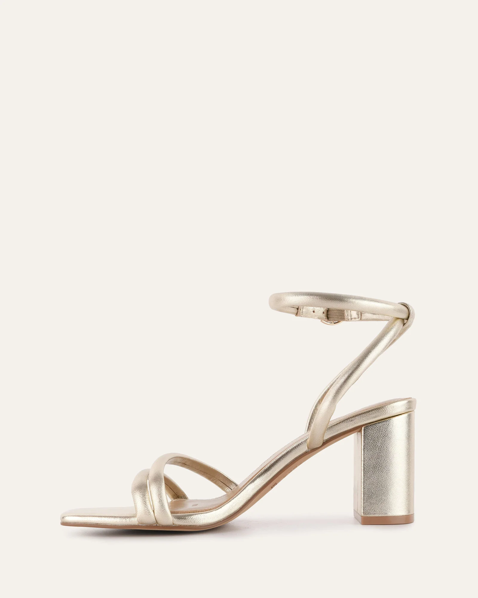 NINO HIGH HEEL SANDALS SOFT GOLD LEATHER - Image 6