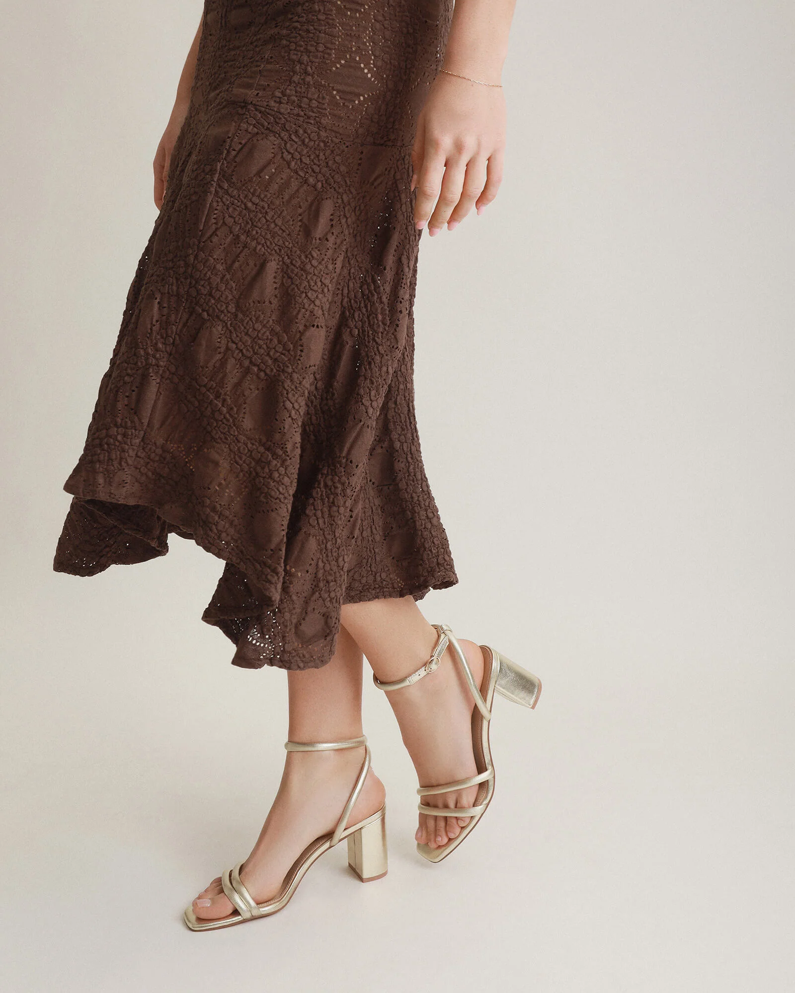 NINO HIGH HEEL SANDALS SOFT GOLD LEATHER - Image 8