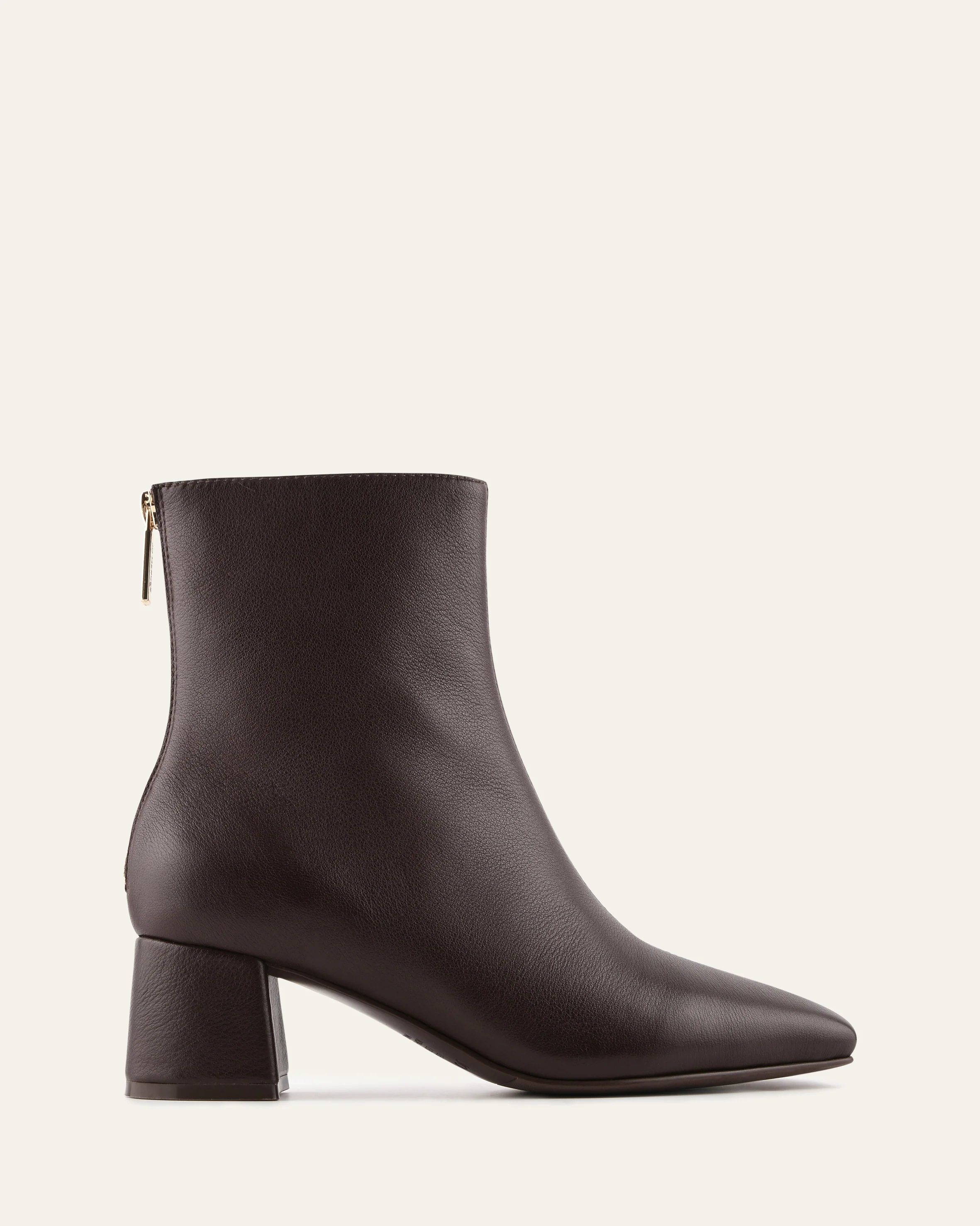 NORI MID ANKLE BOOTS BITTER CHOC LEATHER
