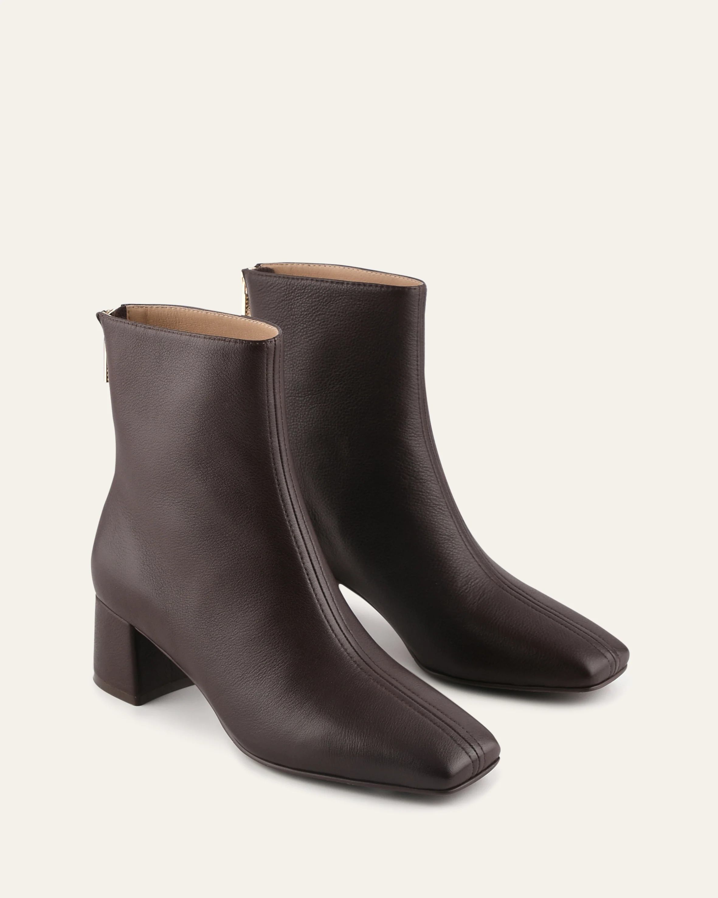 NORI MID ANKLE BOOTS BITTER CHOC LEATHER - Image 2