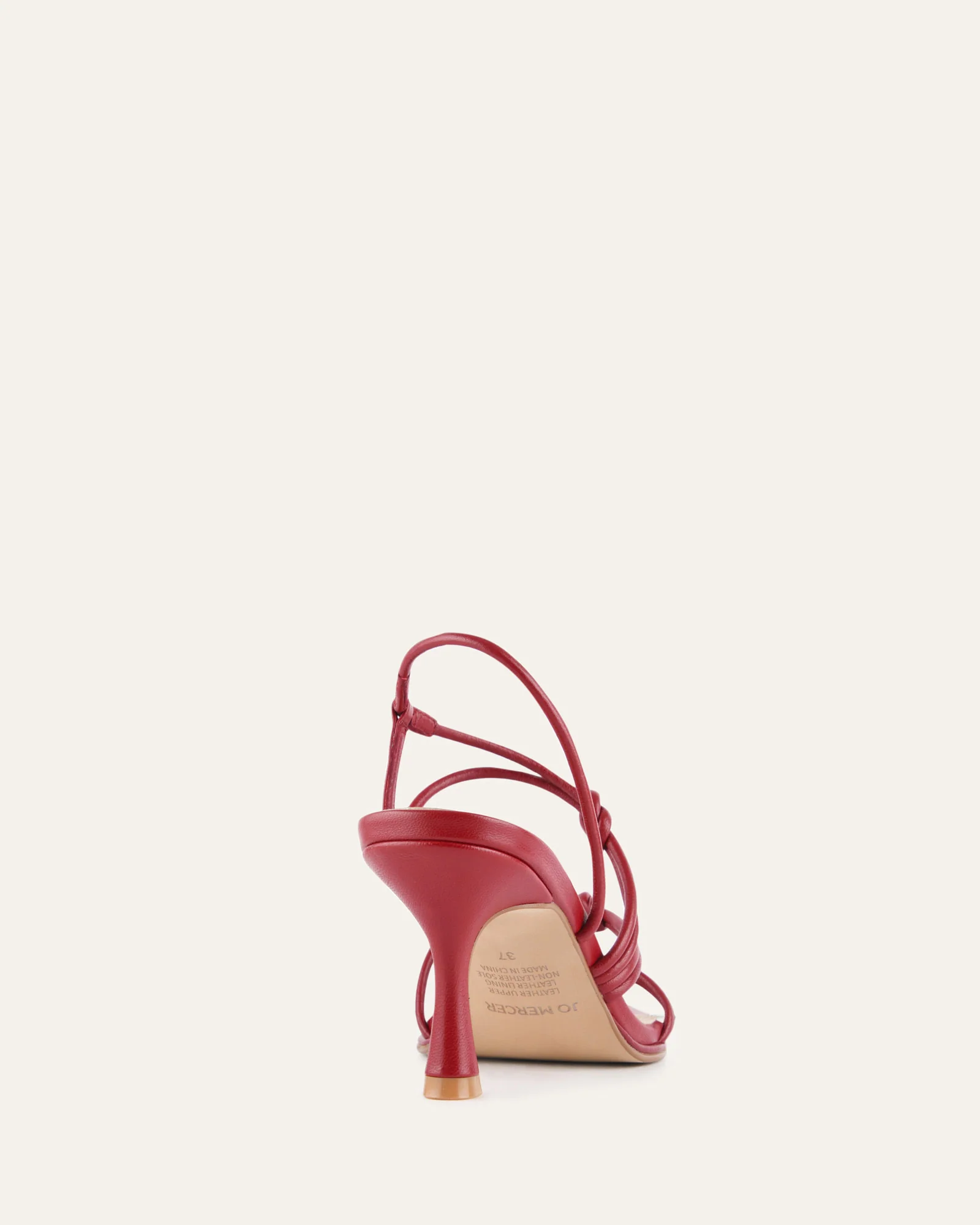 NORMA MID HEEL SANDALS RUBY RED LEATHER - Image 5