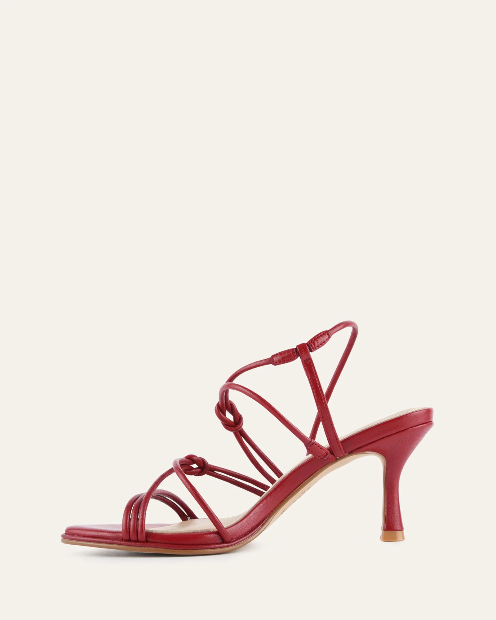 NORMA MID HEEL SANDALS RUBY RED LEATHER - Image 6