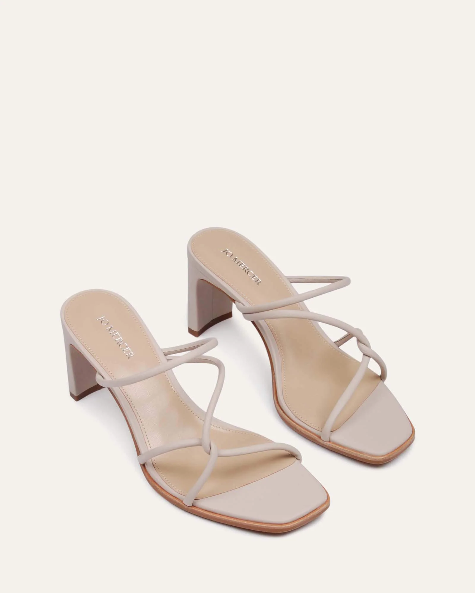 NOVI MID HEEL SANDALS BONE LEATHER - Image 3