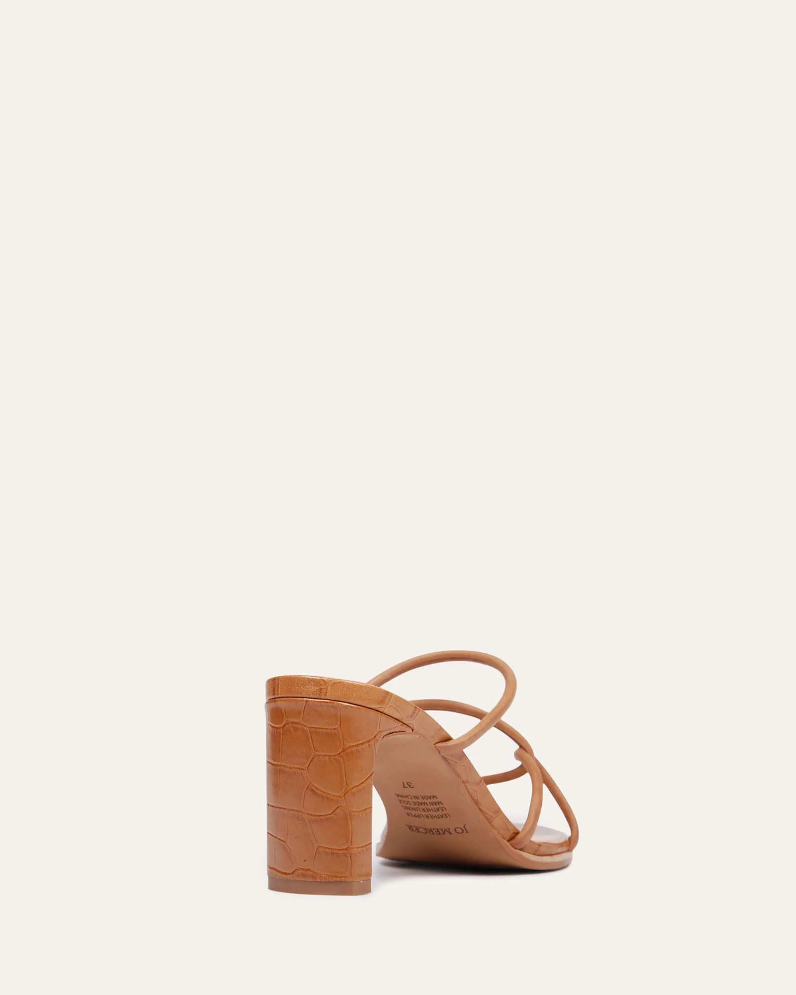 NOVI MID HEEL SANDALS TAN LEATHER - Image 6