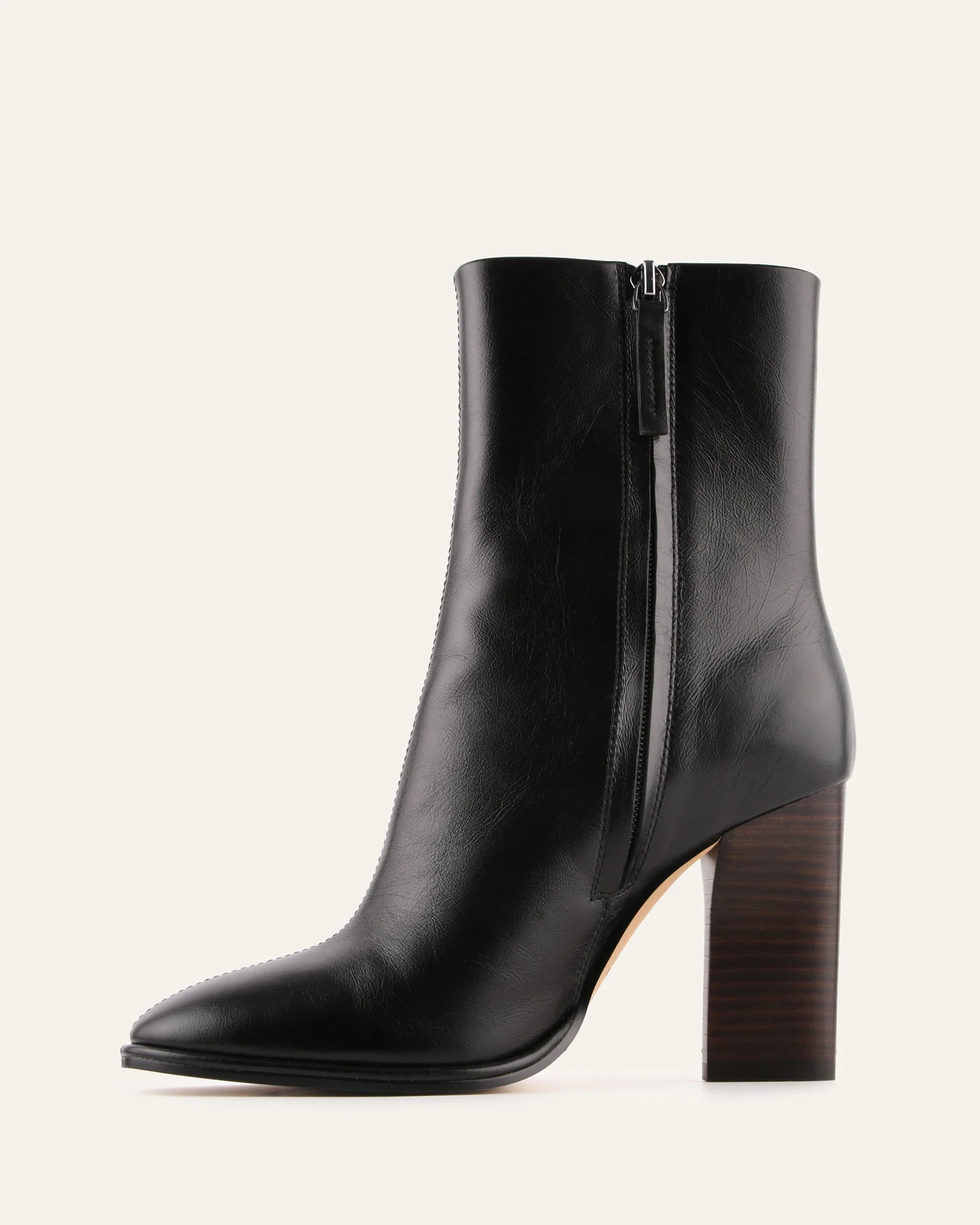 ODESSA HIGH ANKLE BOOTS BLACK LEATHER - Image 6
