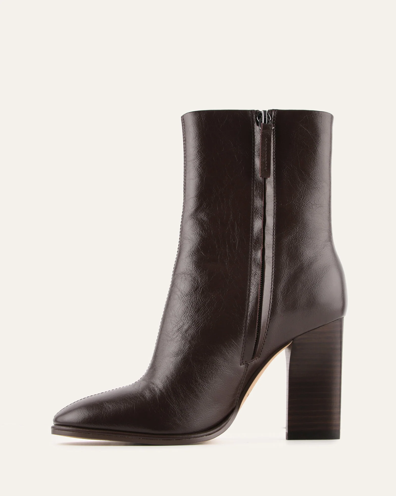 ODESSA HIGH ANKLE BOOTS CHOCOLATE LEATHER - Image 6