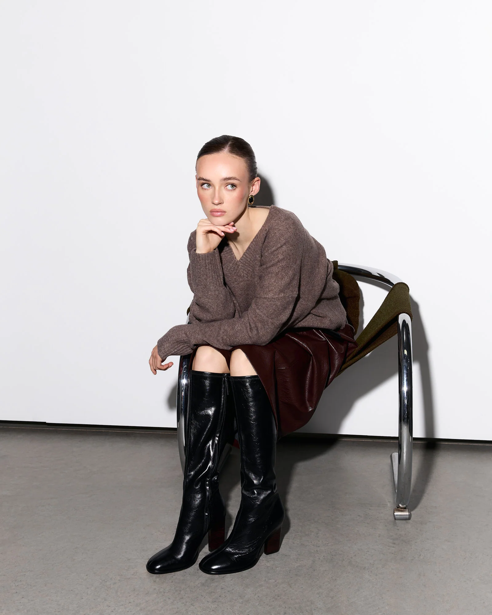 ODETTE KNEE BOOTS BLACK LEATHER - Image 2