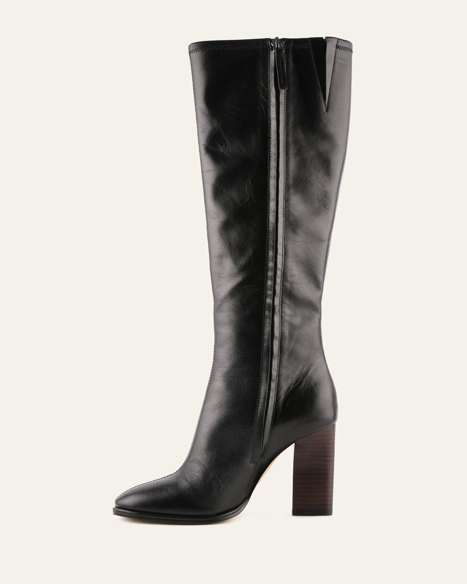 ODETTE KNEE BOOTS BLACK LEATHER - Image 6
