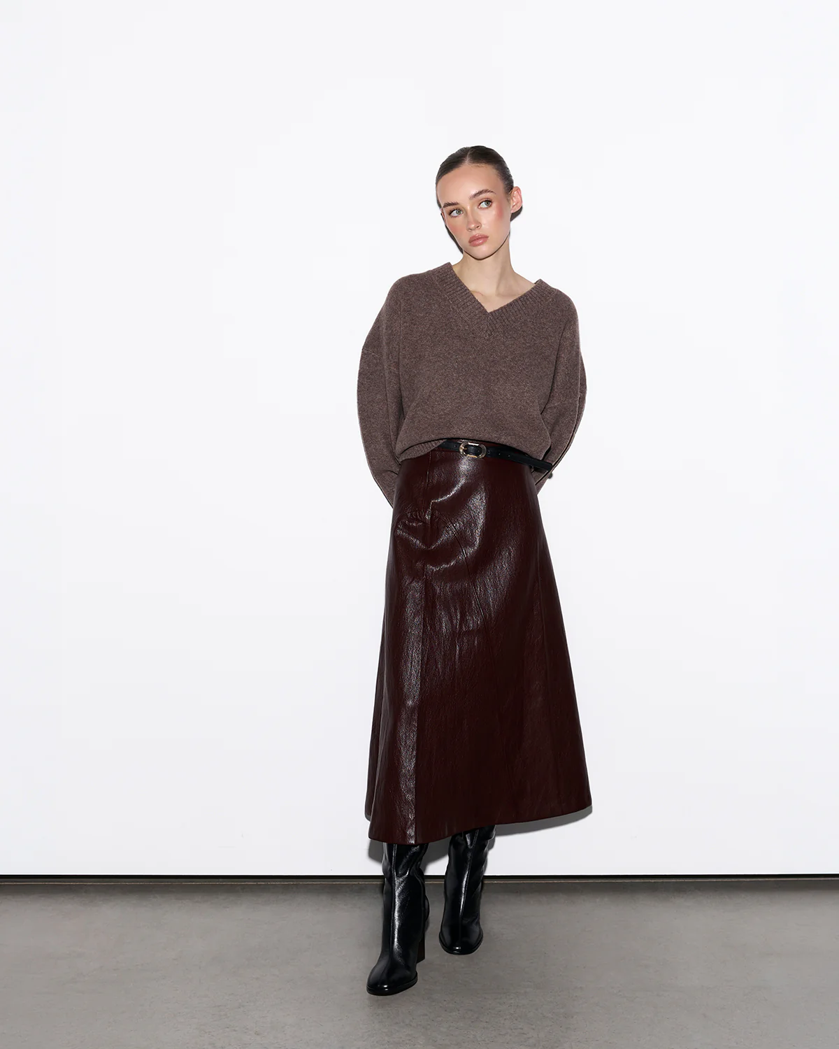ODETTE KNEE BOOTS BLACK LEATHER - Image 7