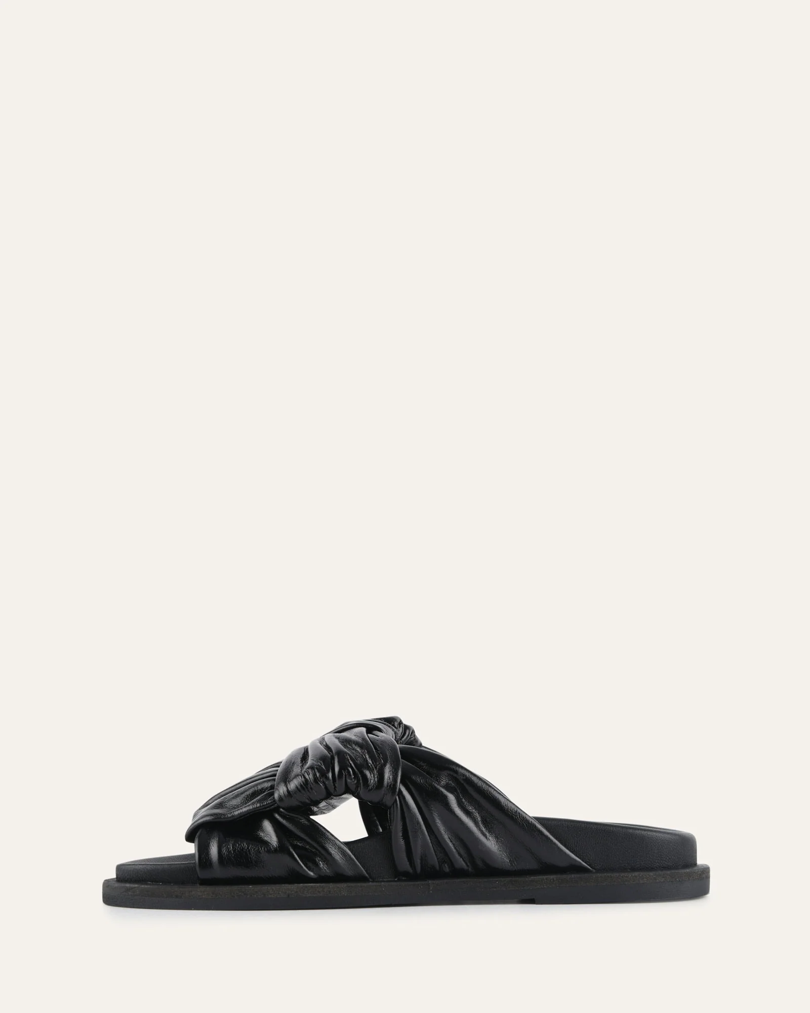 OLLIE FLAT SANDALS BLACK LEATHER - Image 6