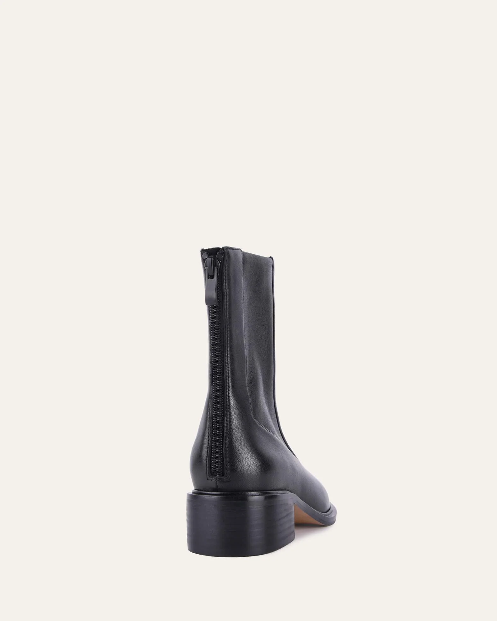 OLYMPIA FLAT ANKLE BOOTS BLACK LEATHER - Image 5