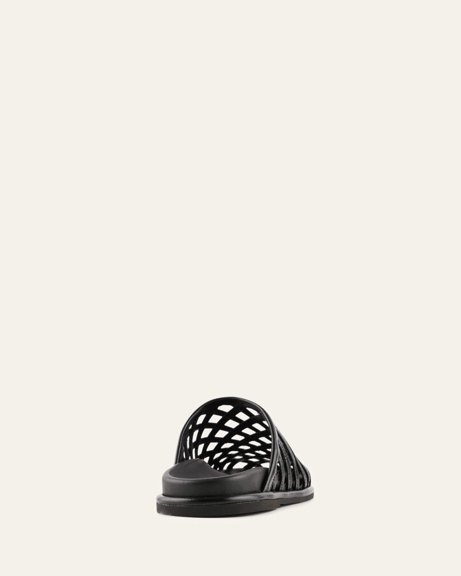 ORAN FLAT SLIDES BLACK LEATHER - Image 4