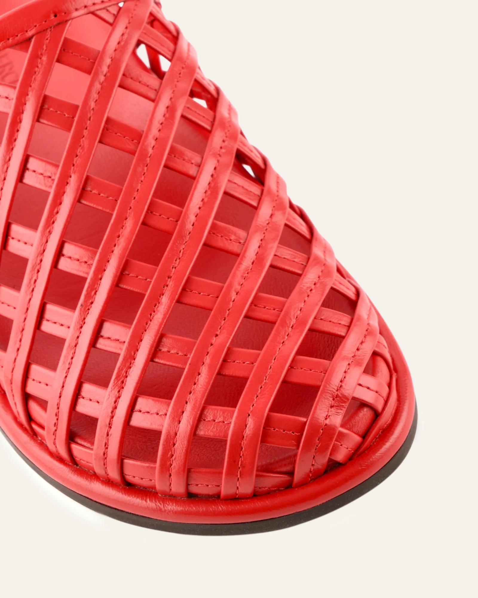 ORAN FLAT SLIDES RED LEATHER - Image 4