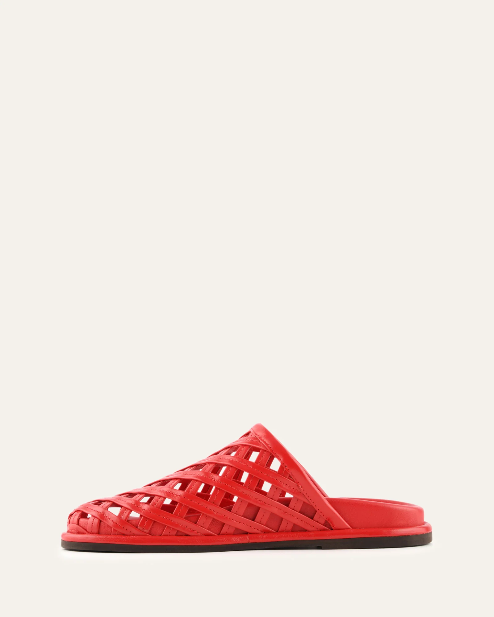 ORAN FLAT SLIDES RED LEATHER - Image 6