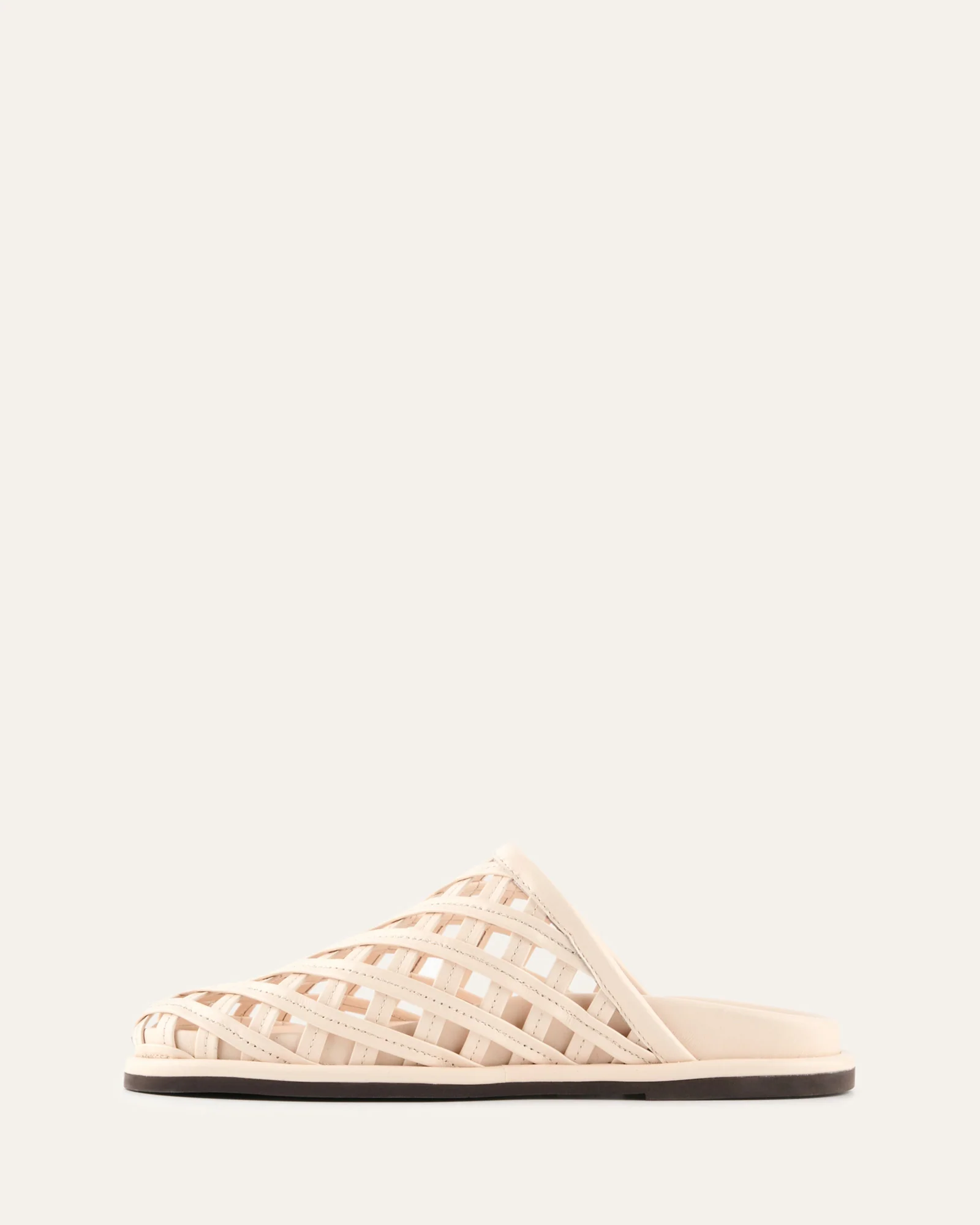 ORAN FLAT SLIDES VANILLA LEATHER - Image 4