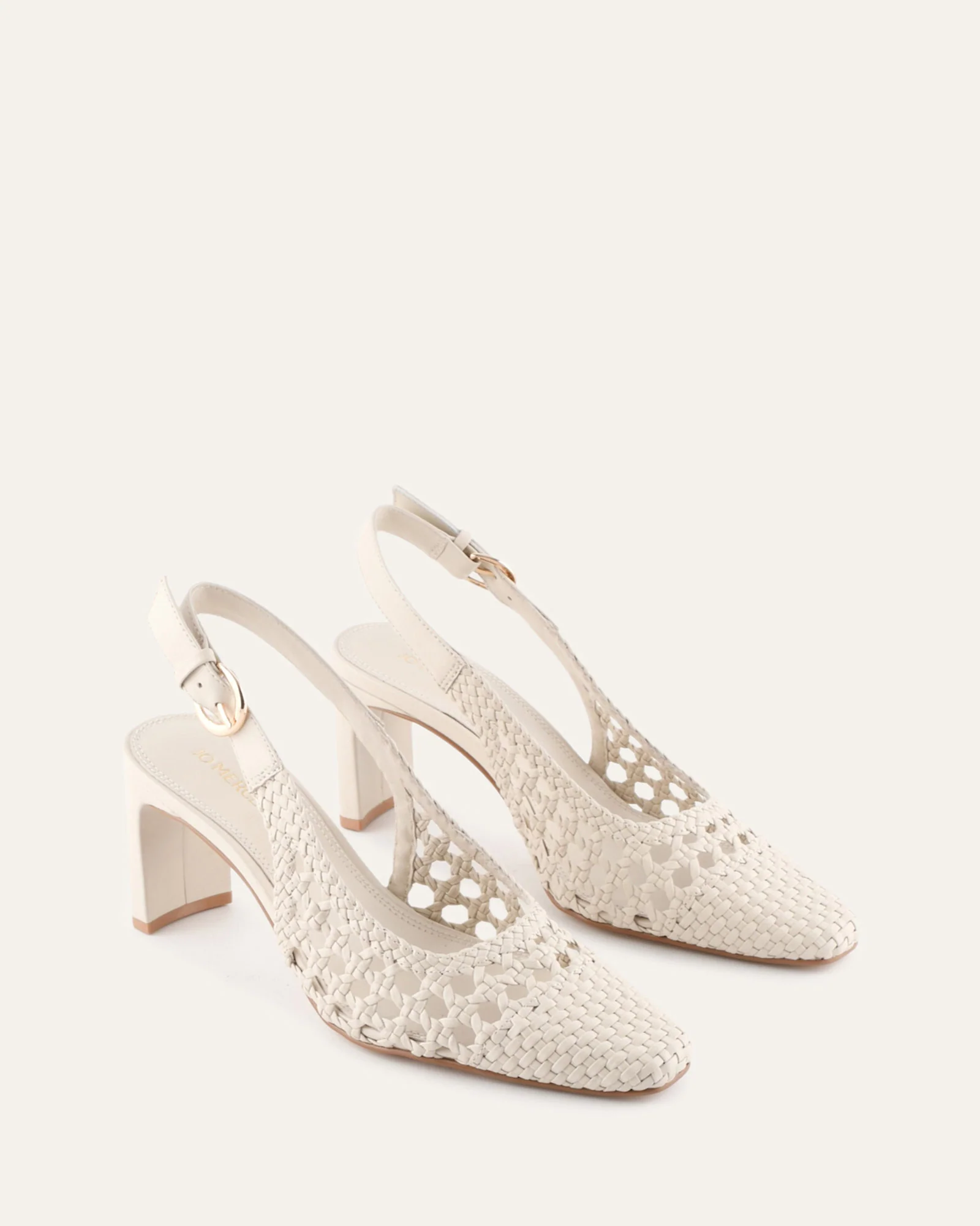 OSCAR MID HEELS OFF WHITE LEATHER - Image 3