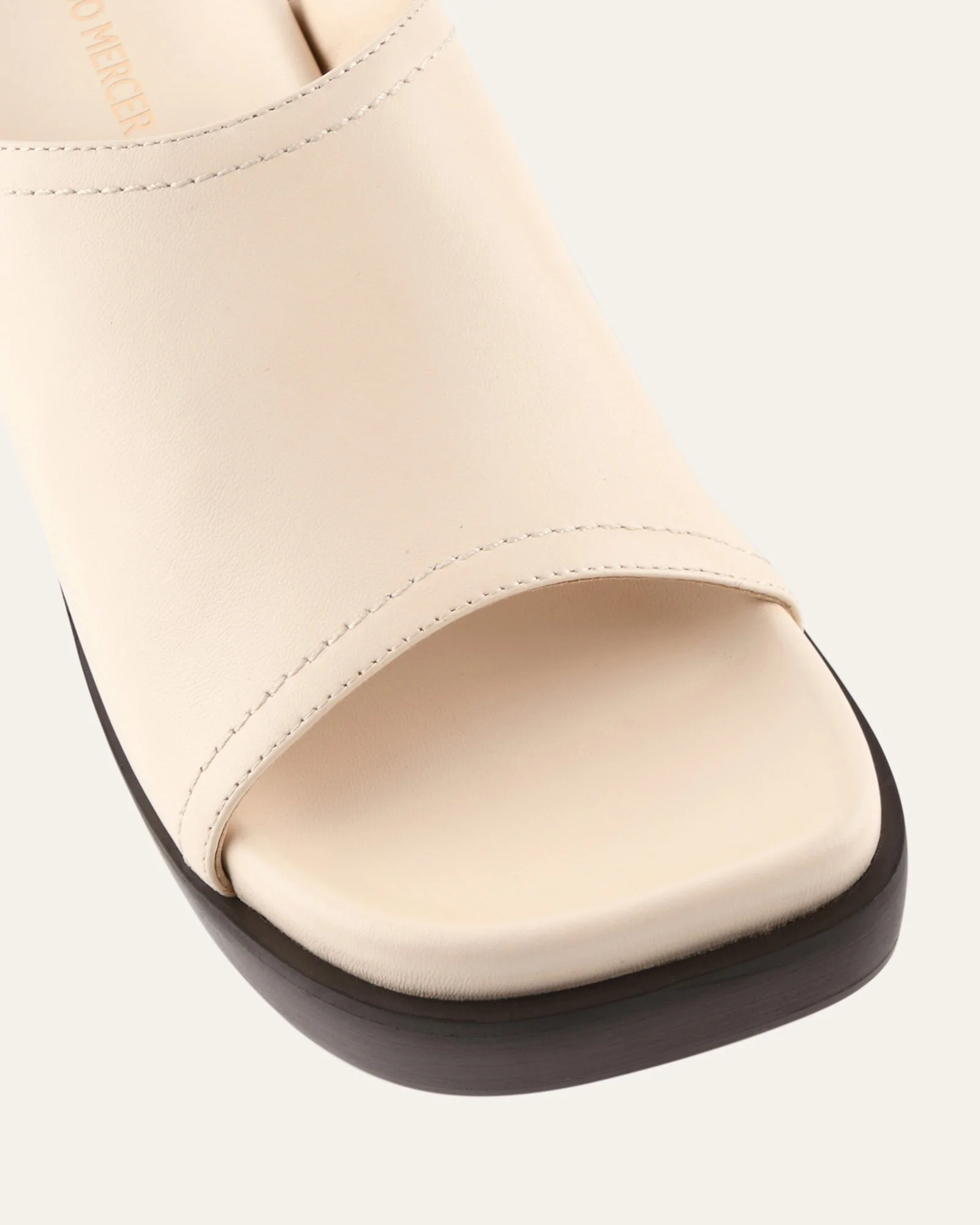 PALM MID HEEL SANDALS VANILLA LEATHER - Image 3