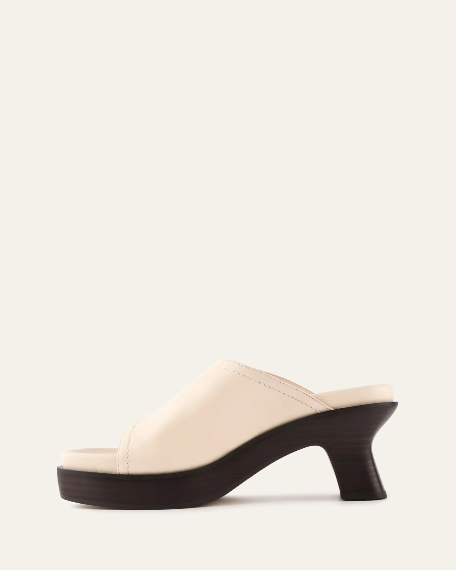 PALM MID HEEL SANDALS VANILLA LEATHER - Image 5