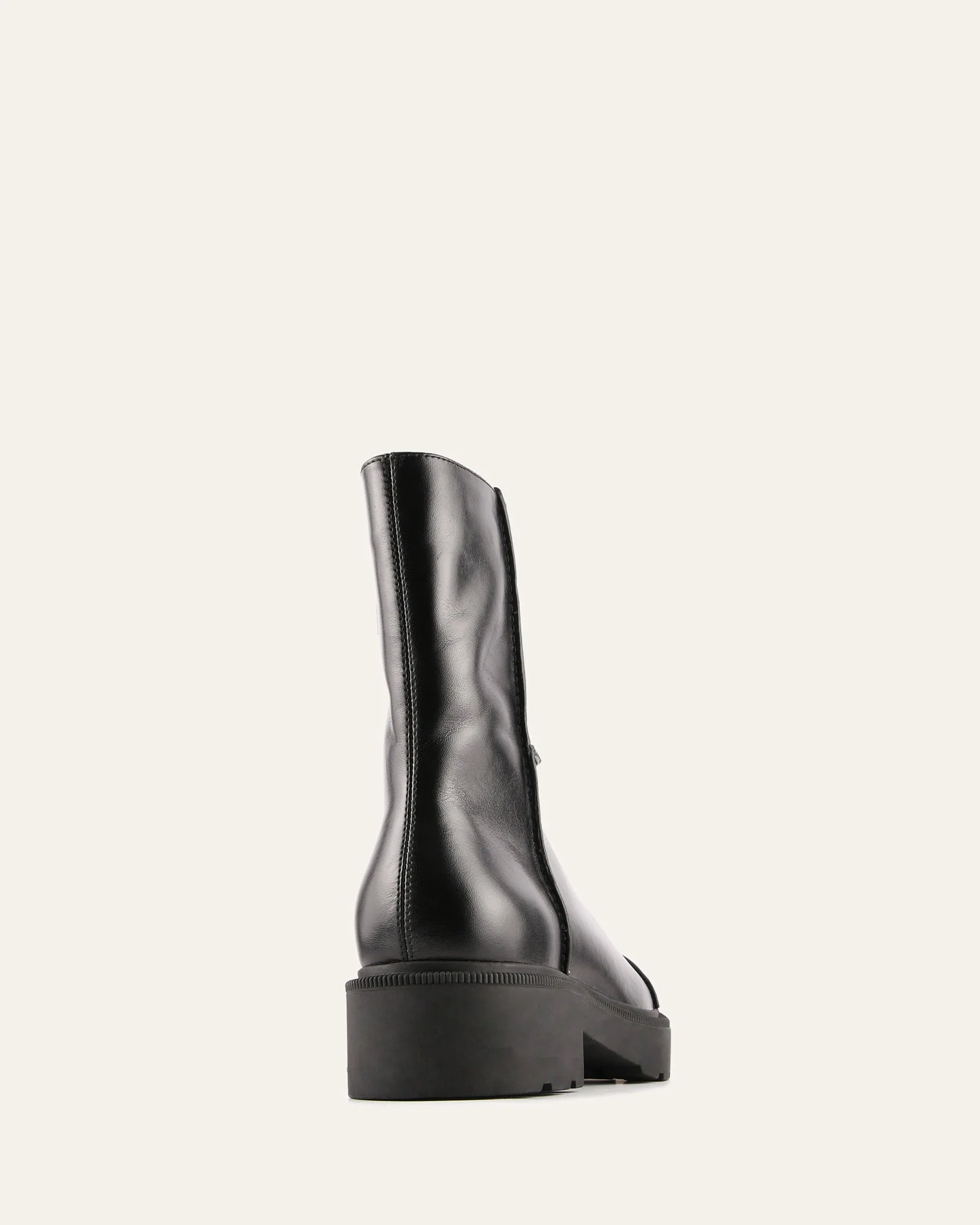 PARKER FLAT ANKLE BOOTS BLACK LEATHER - Image 5