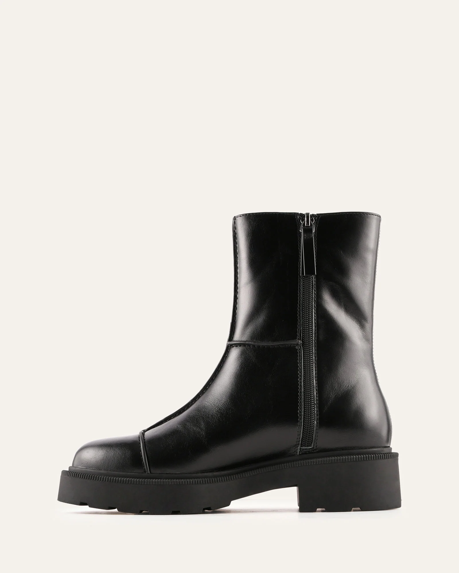 PARKER FLAT ANKLE BOOTS BLACK LEATHER - Image 6