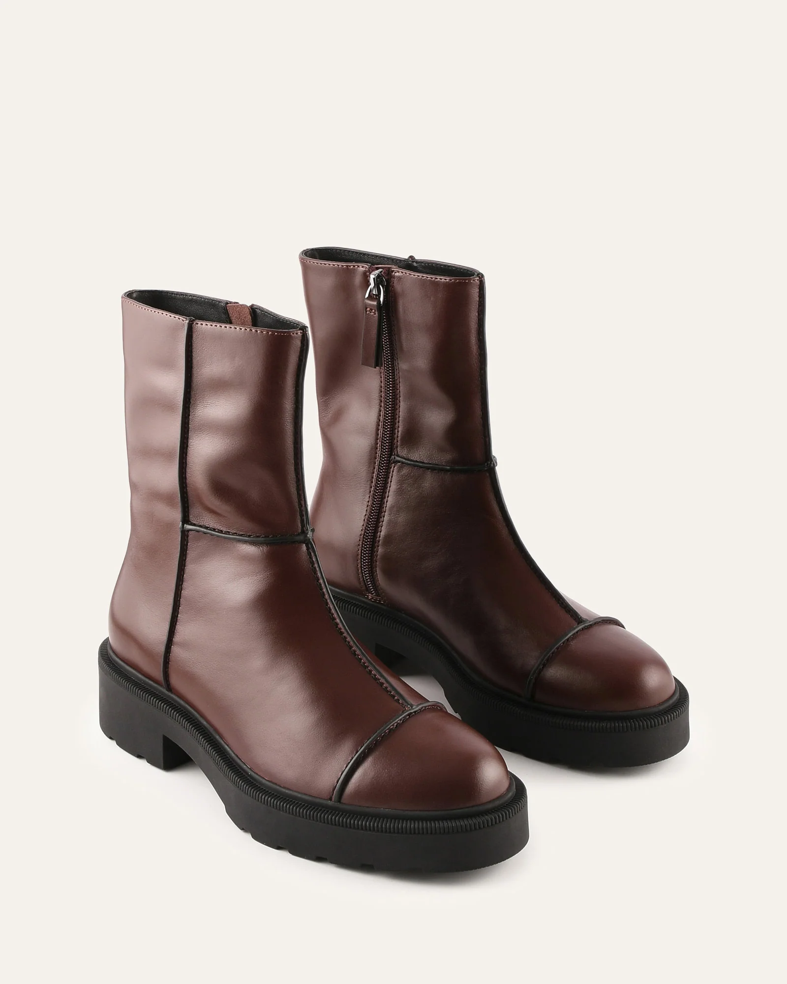 PARKER FLAT ANKLE BOOTS CHESTNUT LEATHER - Image 3