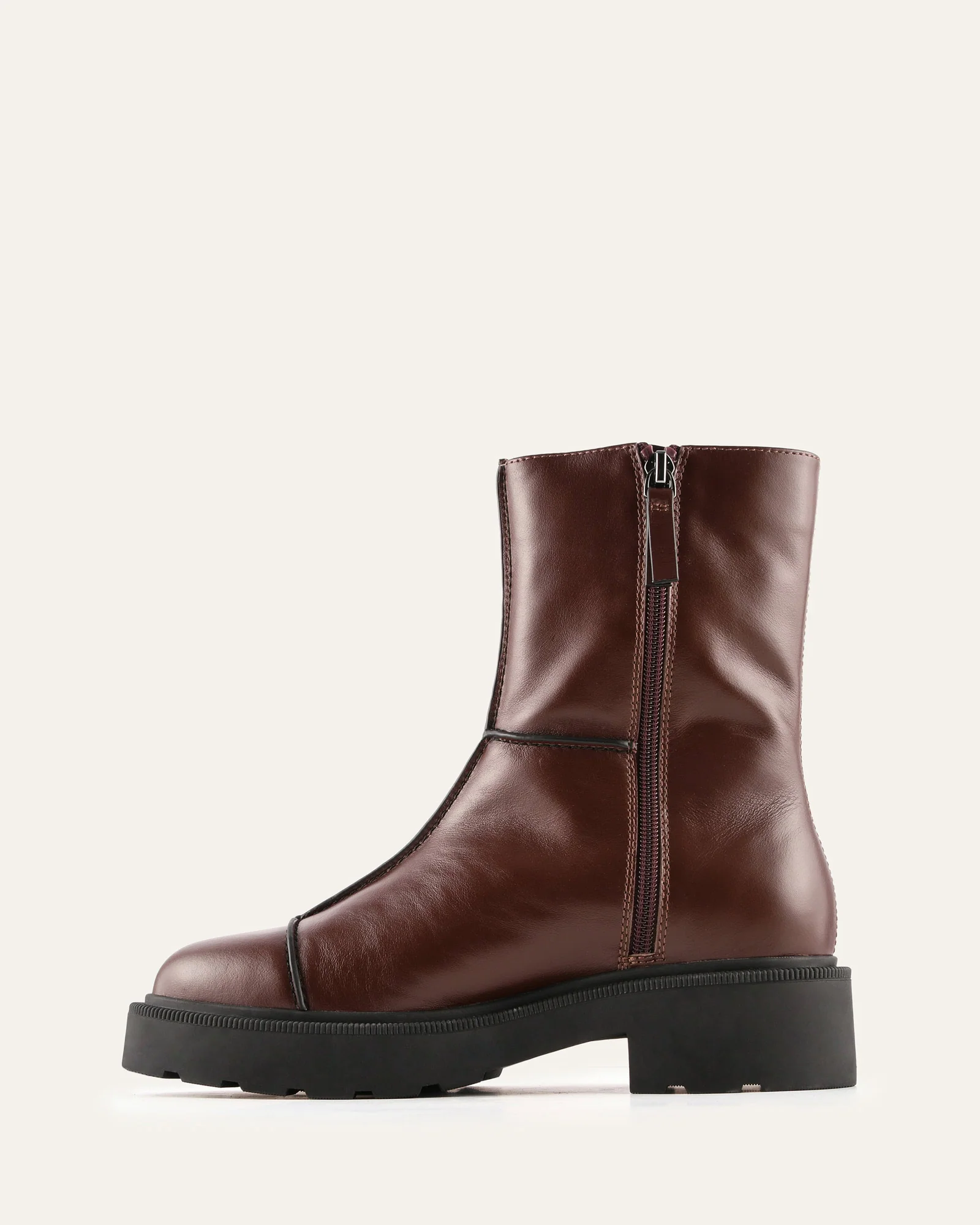 PARKER FLAT ANKLE BOOTS CHESTNUT LEATHER - Image 6