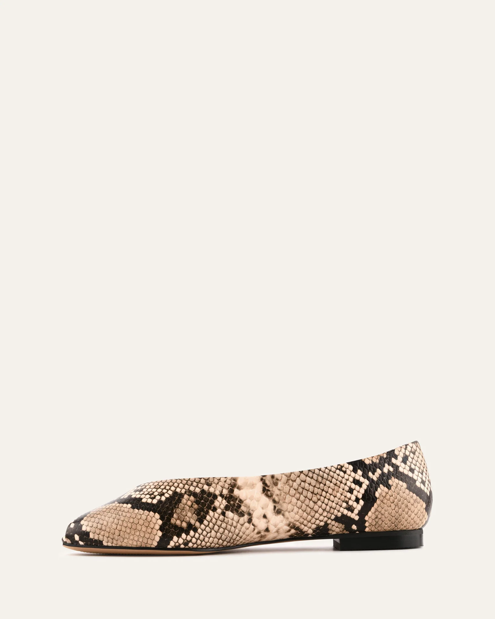 PATSY CASUAL FLATS BEIGE SNAKE PRINT LEATHER - Image 6
