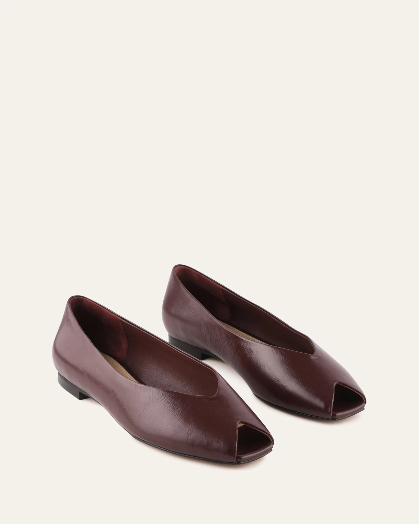 PATSY CASUAL FLATS MERLOT LEATHER - Image 3