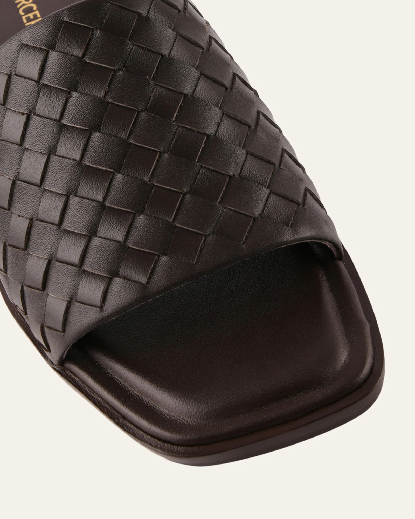 PEARL FLAT SLIDES CACAO LEATHER - Image 3
