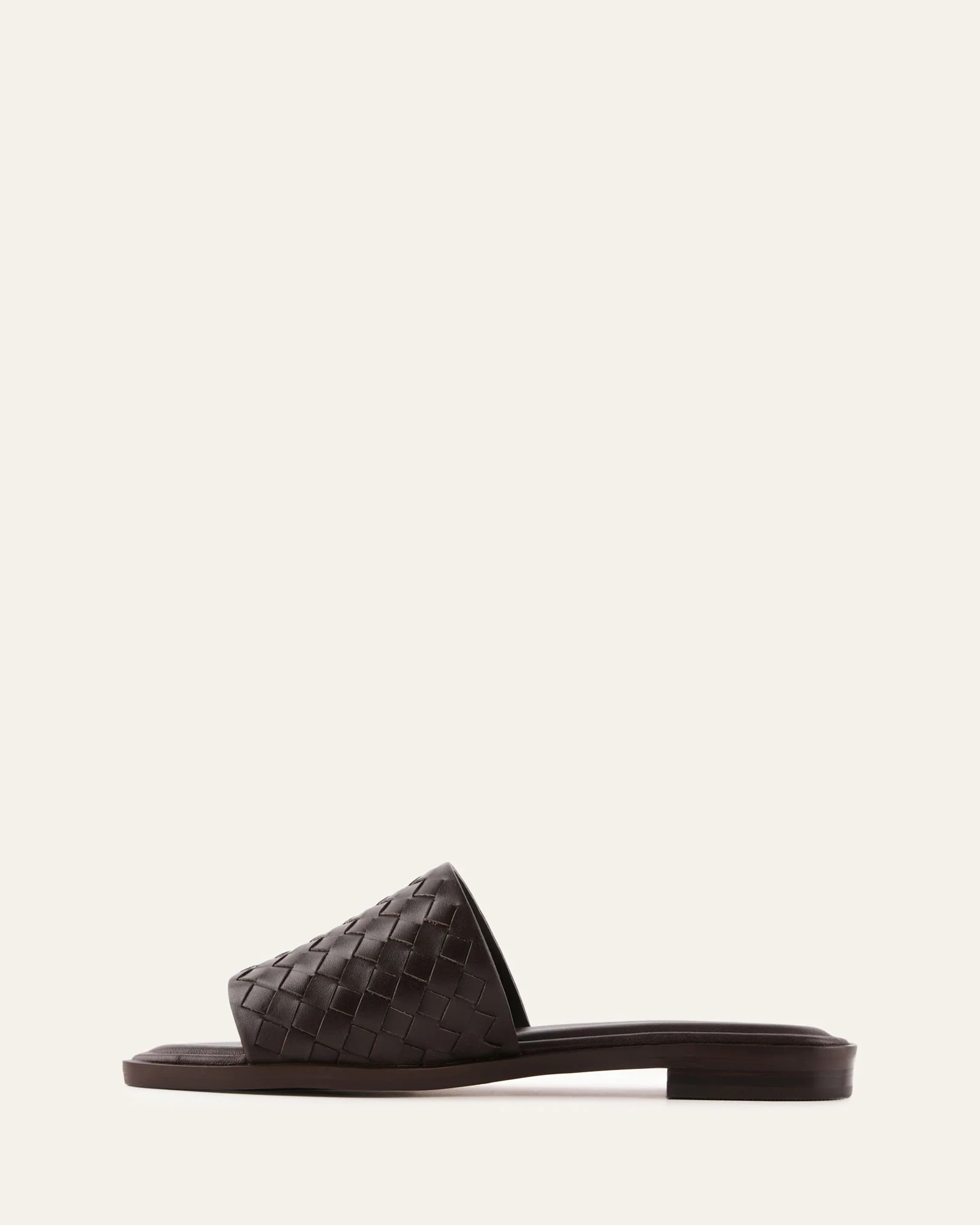 PEARL FLAT SLIDES CACAO LEATHER - Image 5