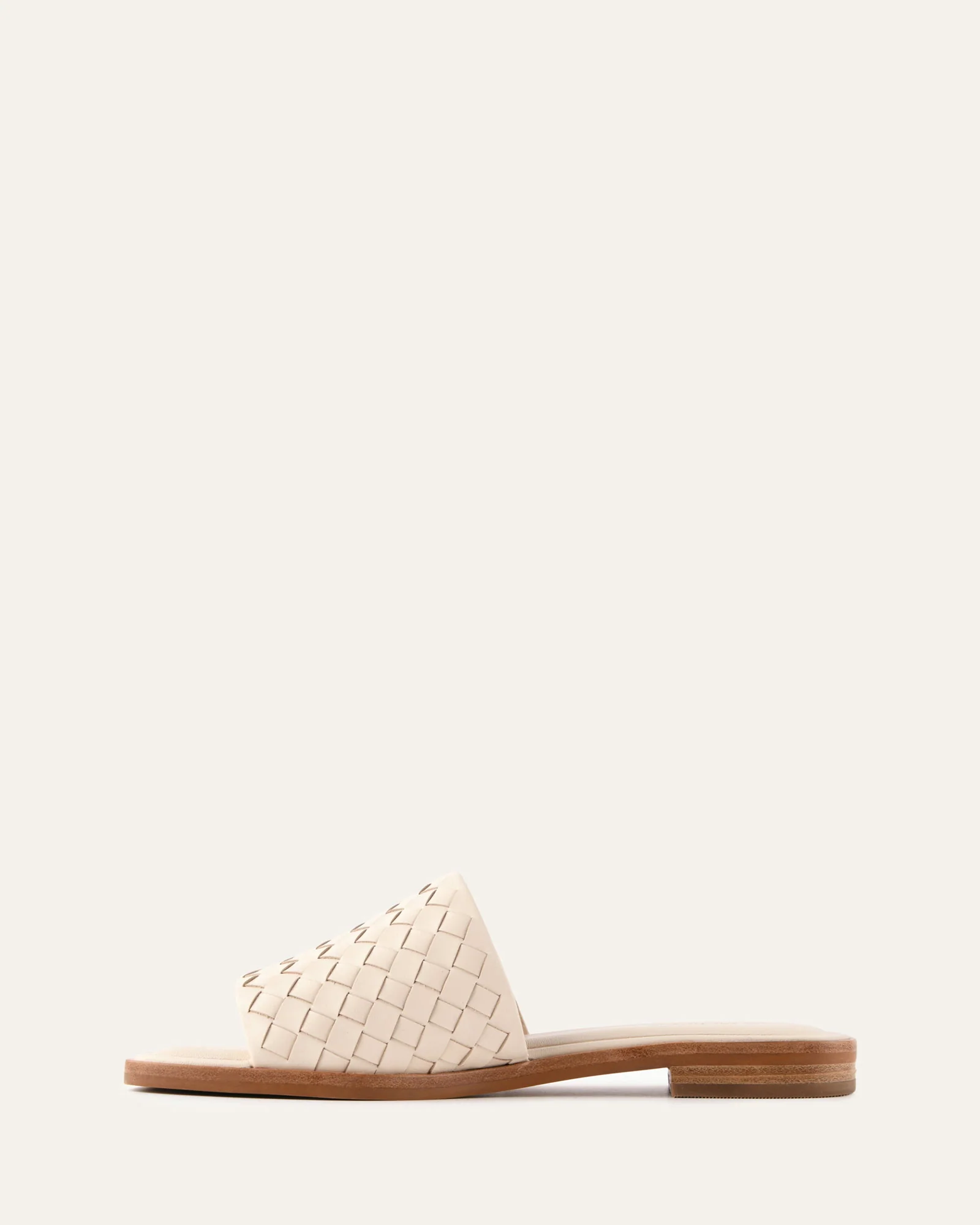 PEARL FLAT SLIDES OFF WHITE LEATHER - Image 5
