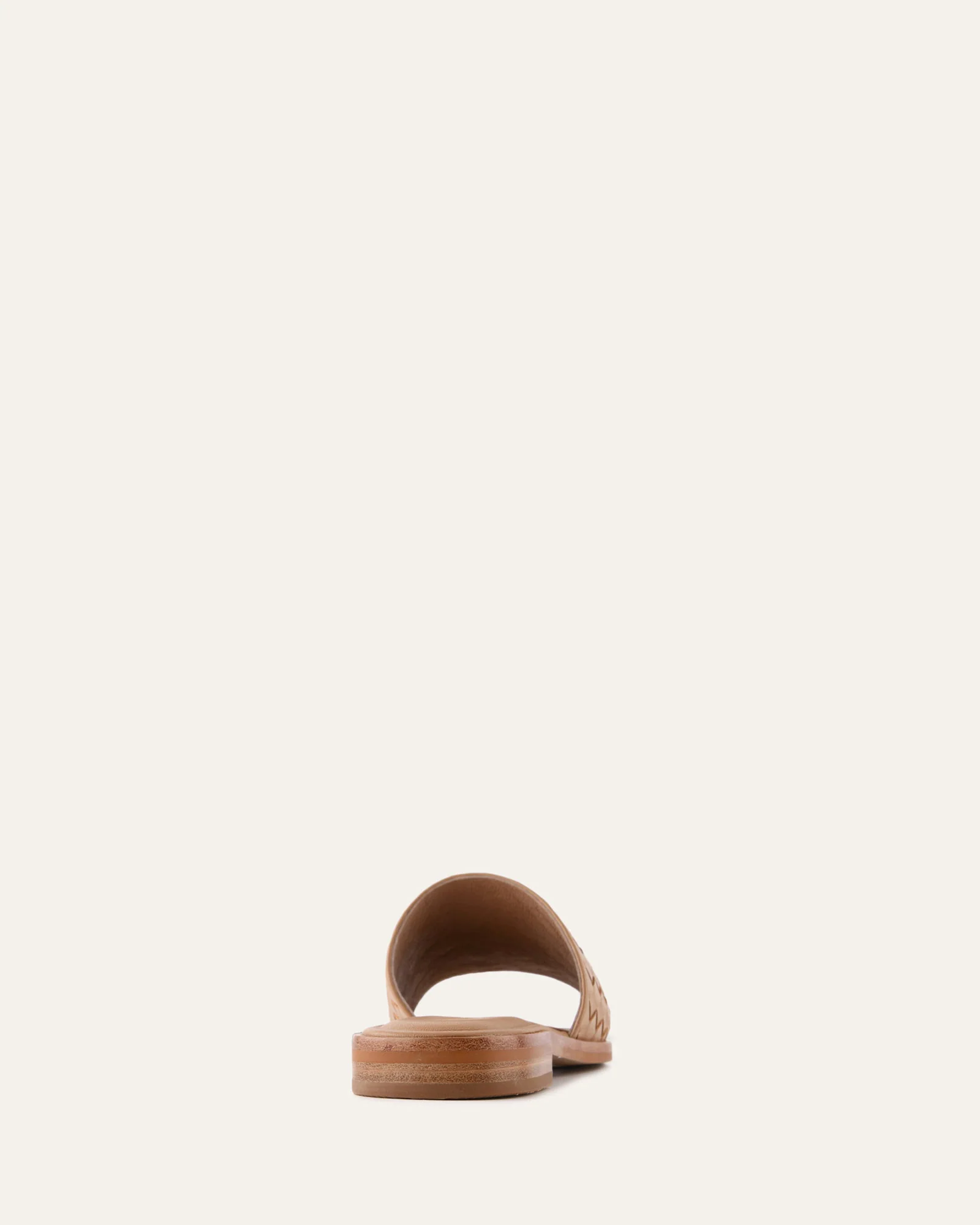 PEARL FLAT SLIDES TAN LEATHER - Image 5