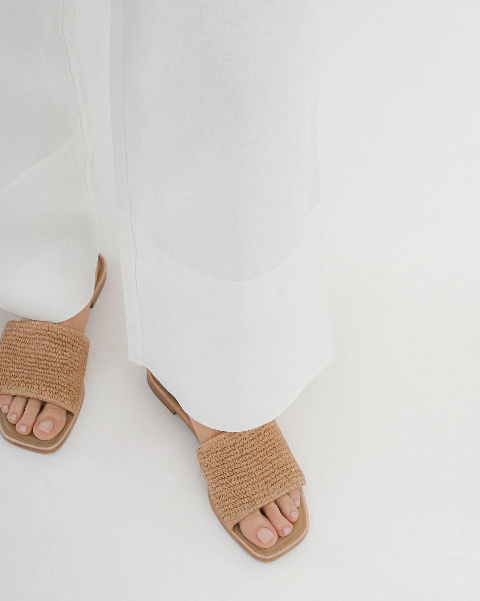 PICASSO FLAT SLIDE TAN RAFFIA - Image 8