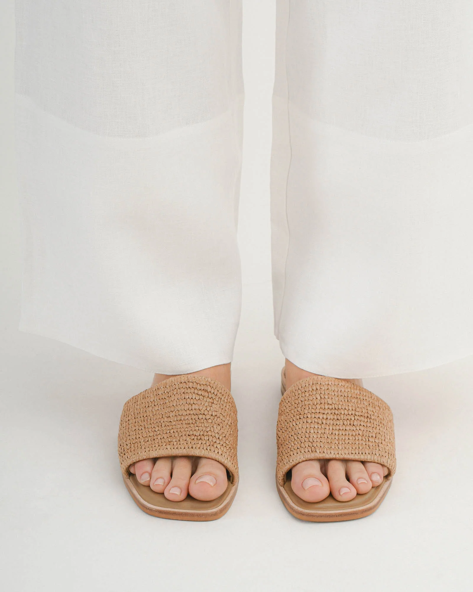 PICASSO FLAT SLIDE TAN RAFFIA - Image 9